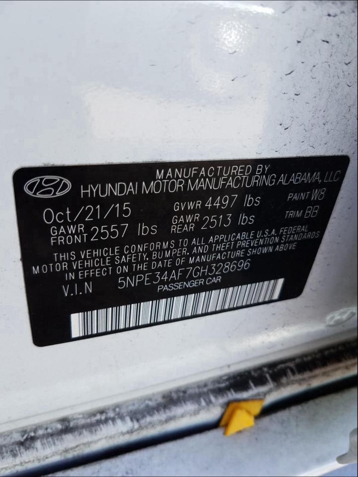 Photo 9 VIN: 5NPE34AF7GH328696 - HYUNDAI SONATA SPO 