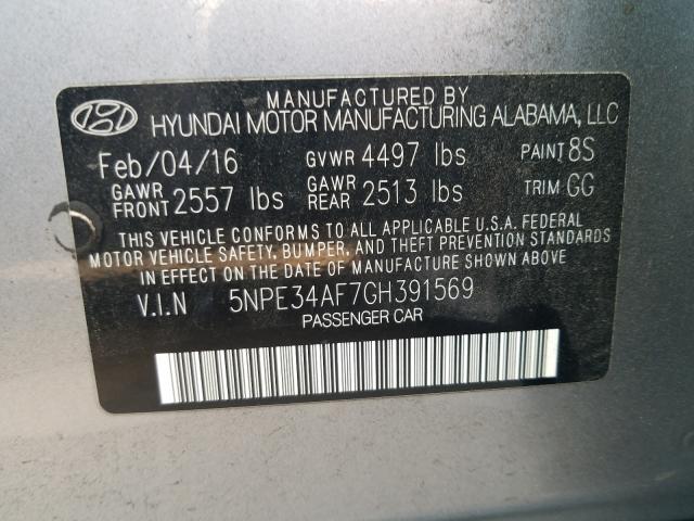 Photo 9 VIN: 5NPE34AF7GH391569 - HYUNDAI SONATA SPO 