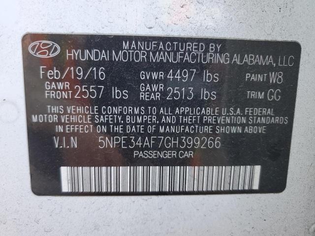 Photo 11 VIN: 5NPE34AF7GH399266 - HYUNDAI SONATA 