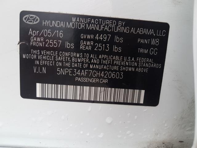 Photo 9 VIN: 5NPE34AF7GH420603 - HYUNDAI SONATA SPO 