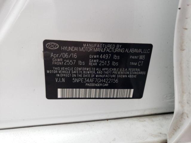 Photo 11 VIN: 5NPE34AF7GH422156 - HYUNDAI SONATA SPO 