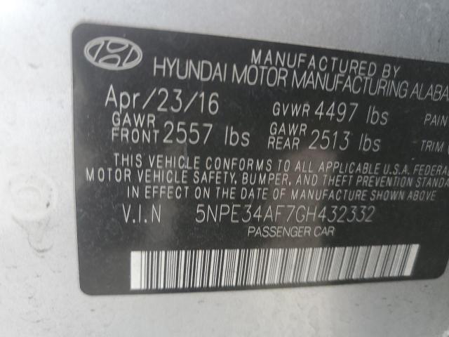 Photo 11 VIN: 5NPE34AF7GH432332 - HYUNDAI SONATA 