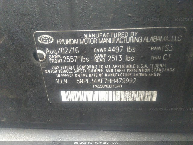 Photo 8 VIN: 5NPE34AF7HH479992 - HYUNDAI SONATA 