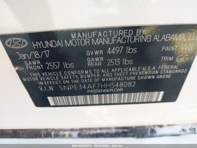 Photo 8 VIN: 5NPE34AF7HH548082 - HYUNDAI SONATA 