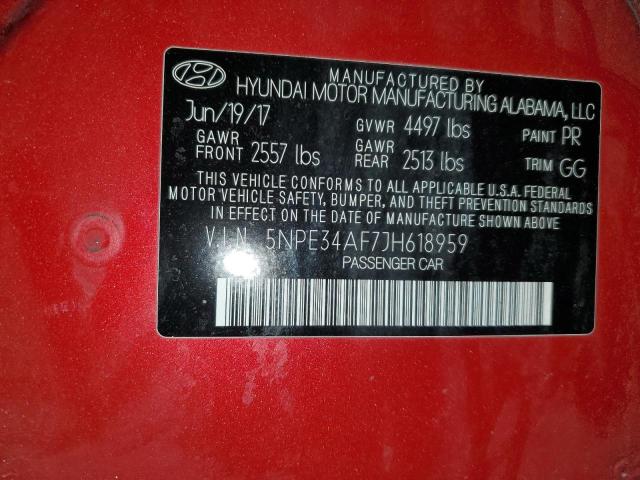 Photo 11 VIN: 5NPE34AF7JH618959 - HYUNDAI SONATA 