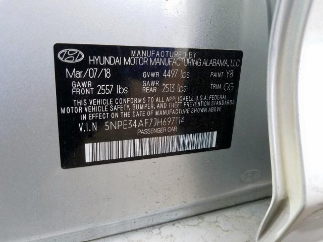 Photo 9 VIN: 5NPE34AF7JH697114 - HYUNDAI SONATA SPO 