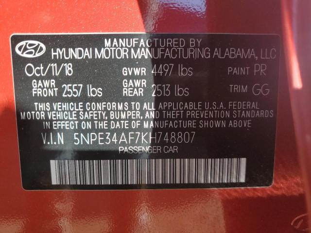 Photo 11 VIN: 5NPE34AF7KH748807 - HYUNDAI SONATA LIM 