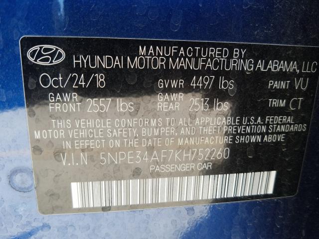 Photo 9 VIN: 5NPE34AF7KH752260 - HYUNDAI SONATA LIM 