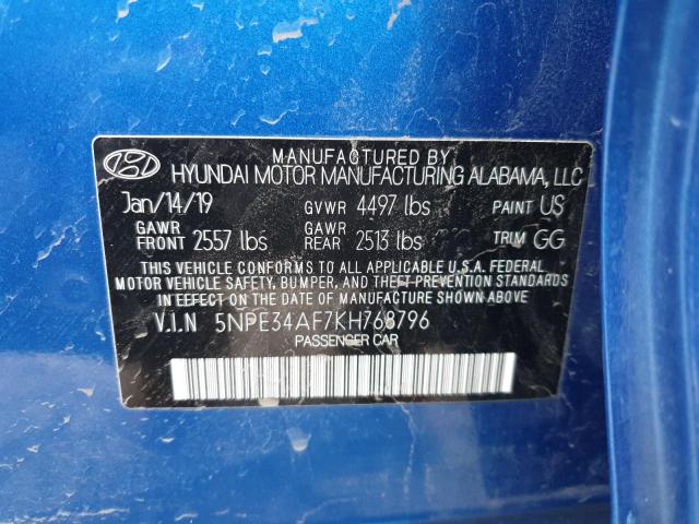 Photo 9 VIN: 5NPE34AF7KH768796 - HYUNDAI SONATA LIM 