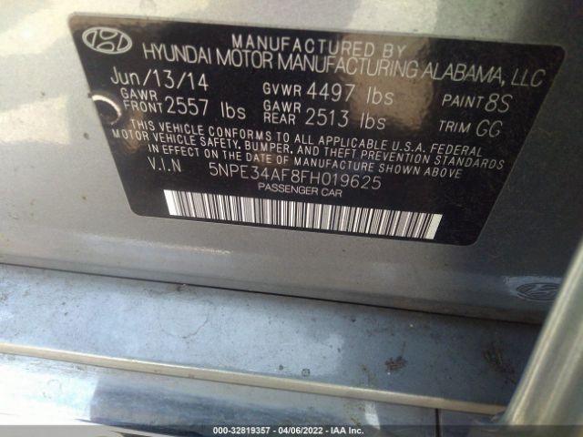 Photo 8 VIN: 5NPE34AF8FH019625 - HYUNDAI SONATA 