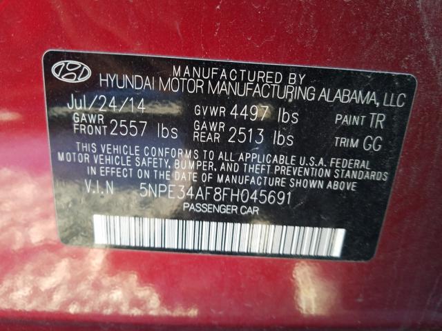 Photo 9 VIN: 5NPE34AF8FH045691 - HYUNDAI SONATA SPO 