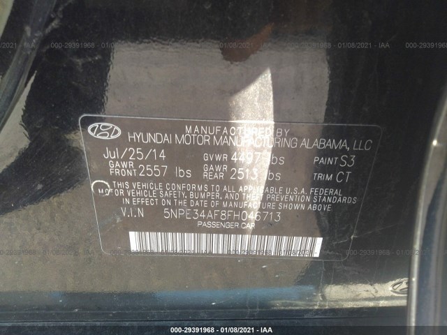 Photo 8 VIN: 5NPE34AF8FH046713 - HYUNDAI SONATA 