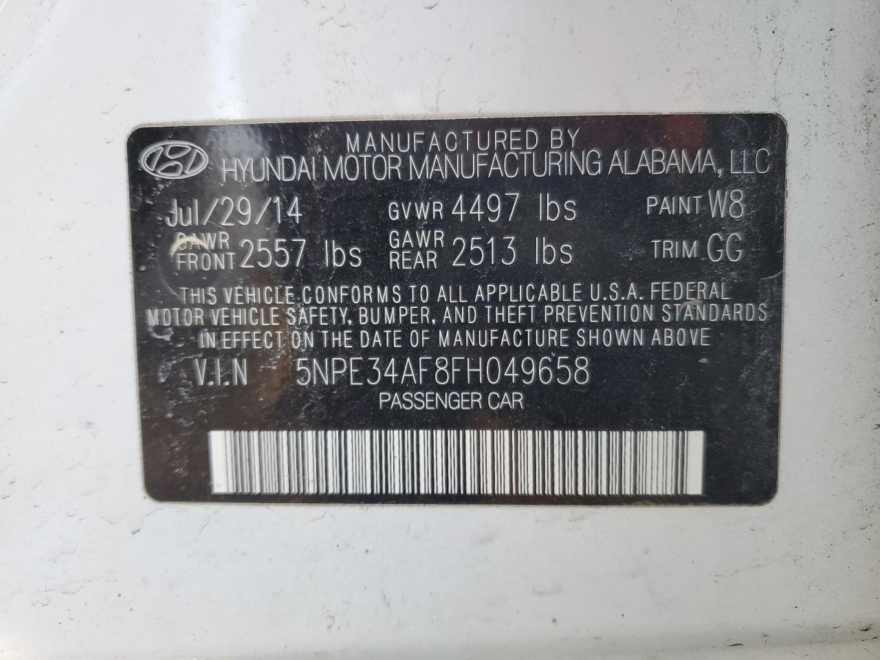 Photo 13 VIN: 5NPE34AF8FH049658 - HYUNDAI SONATA 