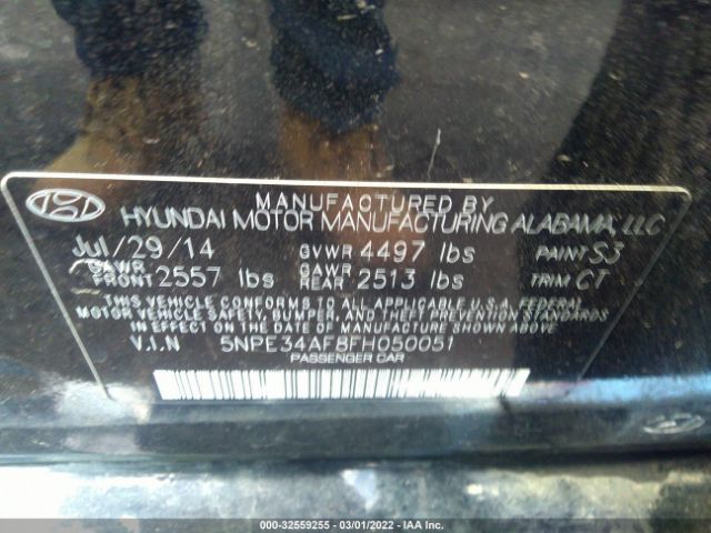 Photo 8 VIN: 5NPE34AF8FH050051 - HYUNDAI SONATA 