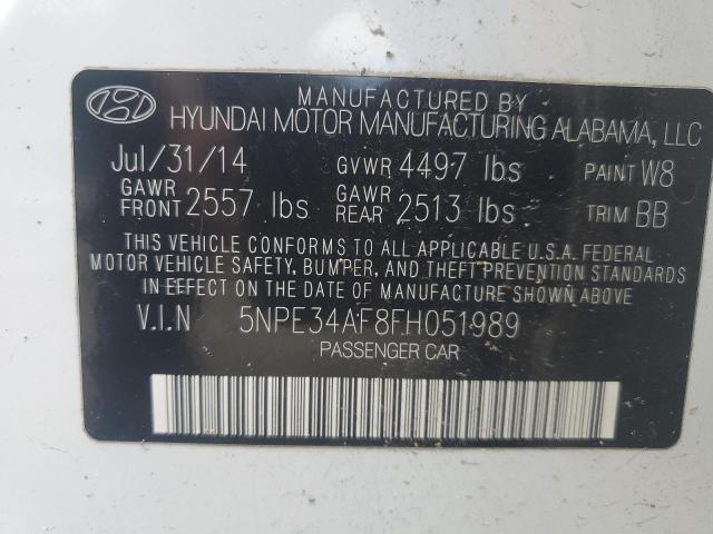 Photo 12 VIN: 5NPE34AF8FH051989 - HYUNDAI SONATA 