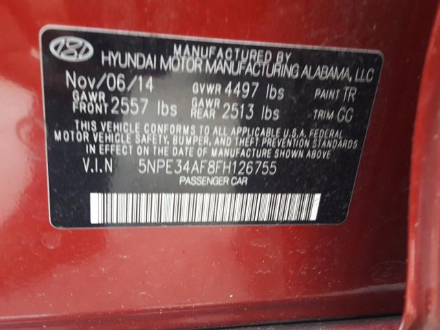 Photo 9 VIN: 5NPE34AF8FH126755 - HYUNDAI SONATA SPO 