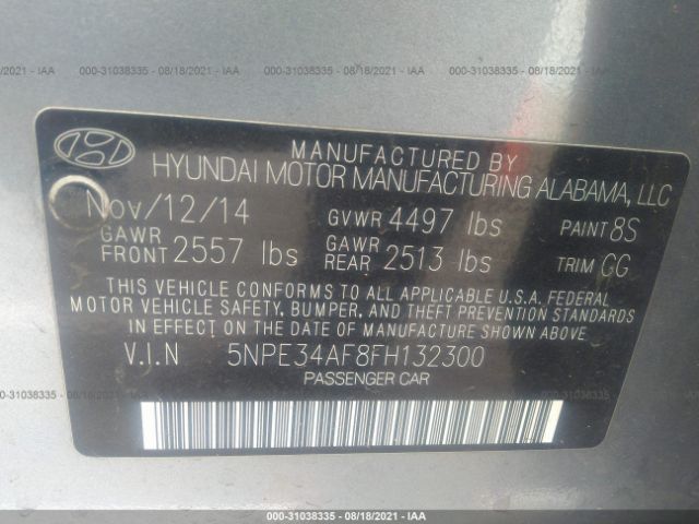 Photo 8 VIN: 5NPE34AF8FH132300 - HYUNDAI SONATA 