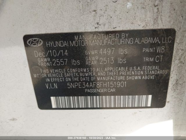 Photo 8 VIN: 5NPE34AF8FH151901 - HYUNDAI SONATA 