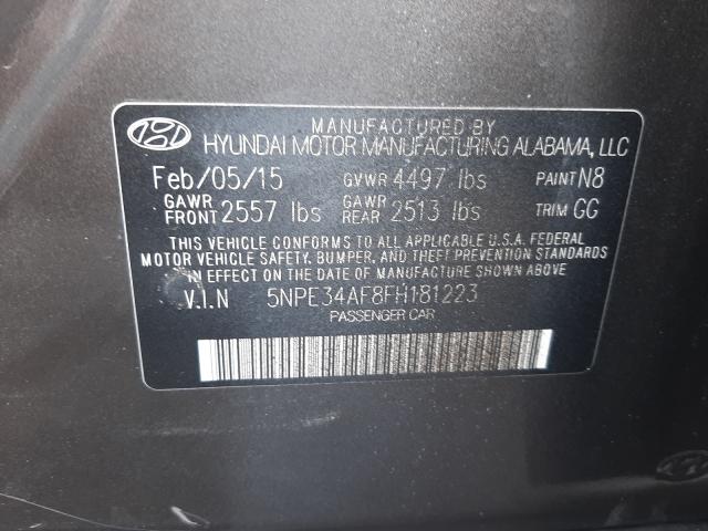 Photo 9 VIN: 5NPE34AF8FH181223 - HYUNDAI SONATA SPO 