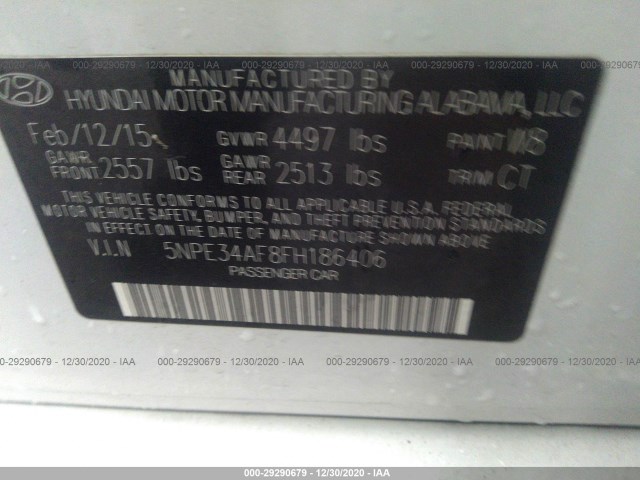 Photo 8 VIN: 5NPE34AF8FH186406 - HYUNDAI SONATA 