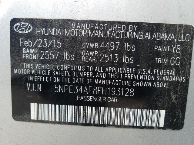 Photo 9 VIN: 5NPE34AF8FH193128 - HYUNDAI SONATA SPO 