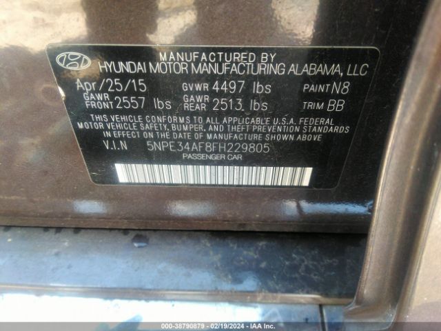 Photo 8 VIN: 5NPE34AF8FH229805 - HYUNDAI SONATA 