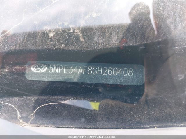 Photo 8 VIN: 5NPE34AF8GH260408 - HYUNDAI SONATA 