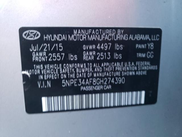 Photo 9 VIN: 5NPE34AF8GH274390 - HYUNDAI SONATA SPO 