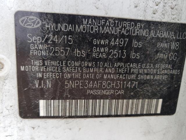 Photo 12 VIN: 5NPE34AF8GH311471 - HYUNDAI SONATA 