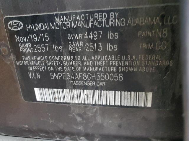 Photo 11 VIN: 5NPE34AF8GH350058 - HYUNDAI SONATA SPO 