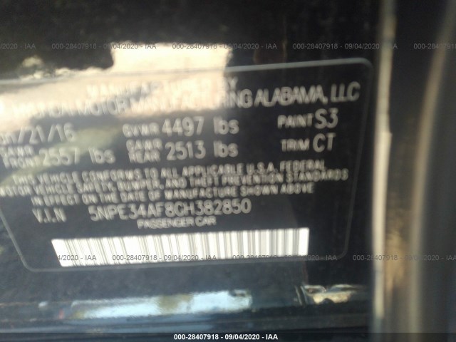 Photo 8 VIN: 5NPE34AF8GH382850 - HYUNDAI SONATA 