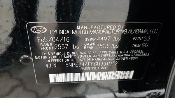 Photo 2 VIN: 5NPE34AF8GH391032 - HYUNDAI SONATA 