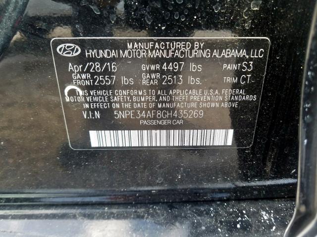 Photo 9 VIN: 5NPE34AF8GH435269 - HYUNDAI SONATA SPO 