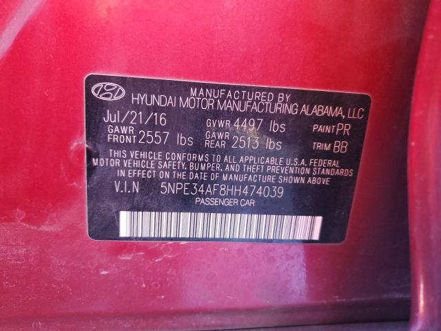 Photo 12 VIN: 5NPE34AF8HH474039 - HYUNDAI SONATA 