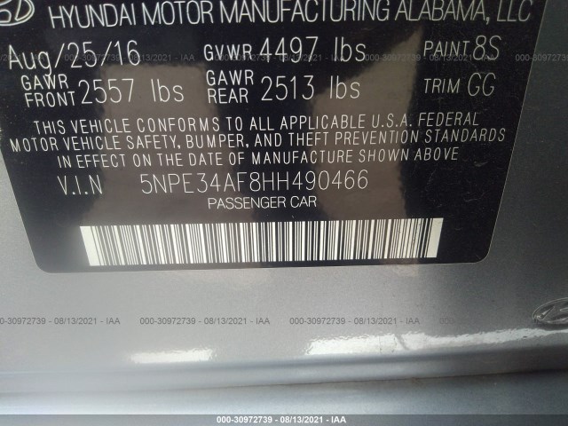 Photo 8 VIN: 5NPE34AF8HH490466 - HYUNDAI SONATA 