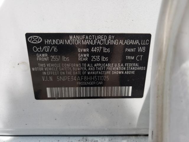 Photo 9 VIN: 5NPE34AF8HH511025 - HYUNDAI SONATA SPO 