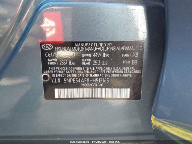 Photo 8 VIN: 5NPE34AF8HH513163 - HYUNDAI SONATA 