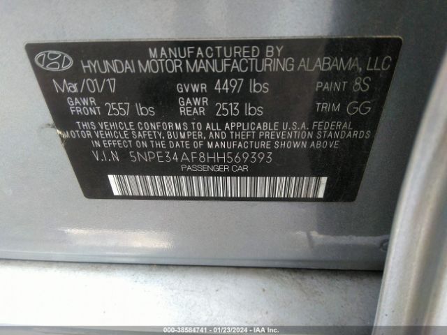 Photo 8 VIN: 5NPE34AF8HH569393 - HYUNDAI SONATA 