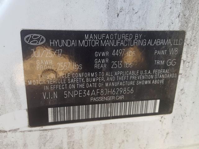 Photo 9 VIN: 5NPE34AF8JH629856 - HYUNDAI SONATA SPO 