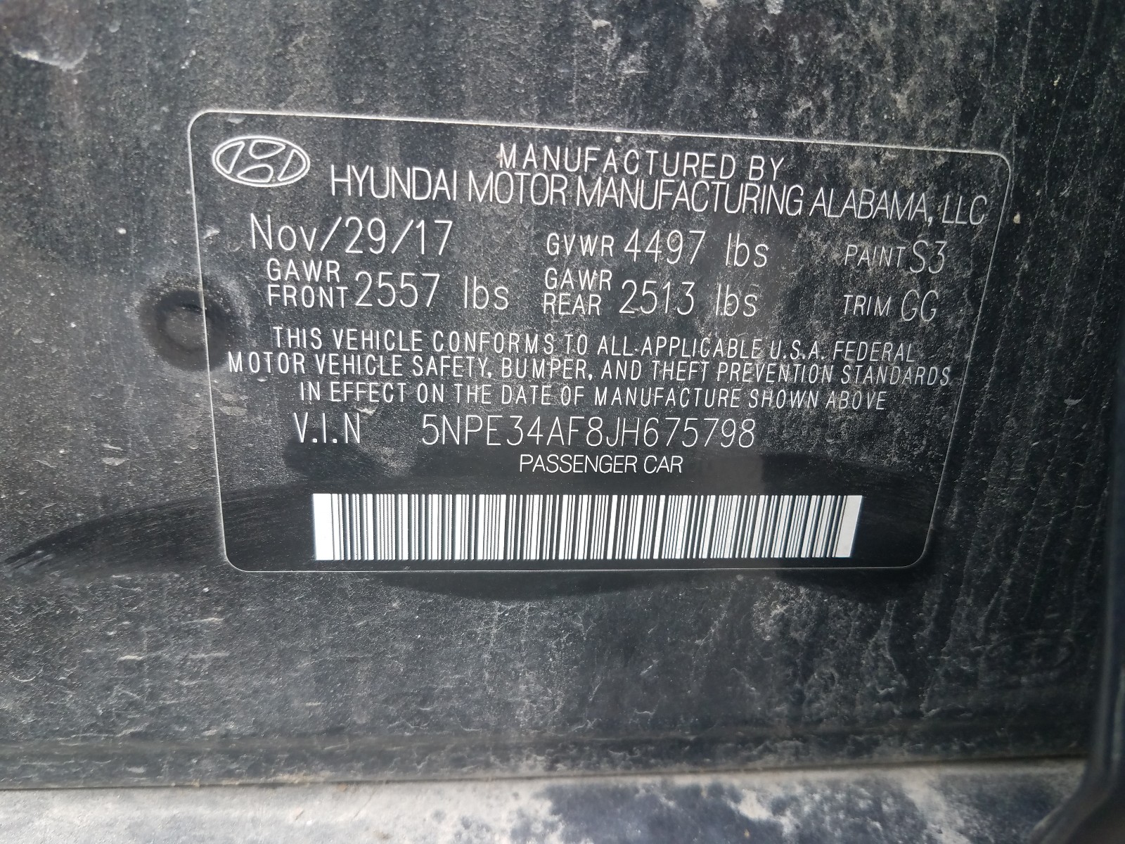 Photo 9 VIN: 5NPE34AF8JH675798 - HYUNDAI SONATA SPO 