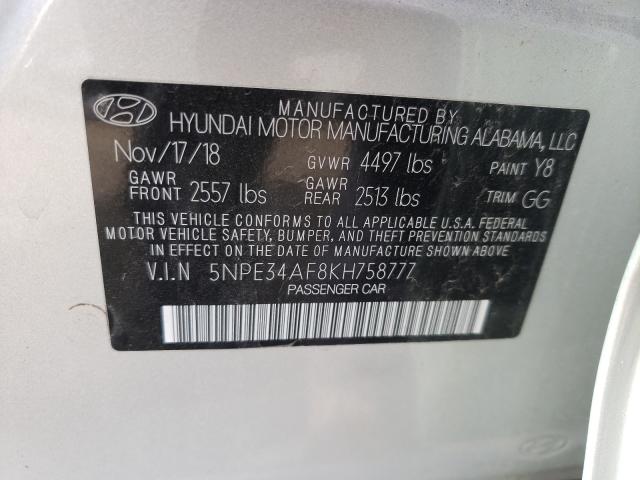 Photo 9 VIN: 5NPE34AF8KH758777 - HYUNDAI SONATA LIM 