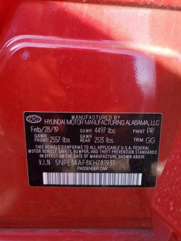 Photo 12 VIN: 5NPE34AF8KH781931 - HYUNDAI SONATA 