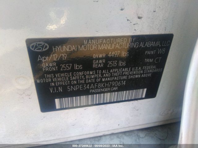 Photo 8 VIN: 5NPE34AF8KH790614 - HYUNDAI SONATA 