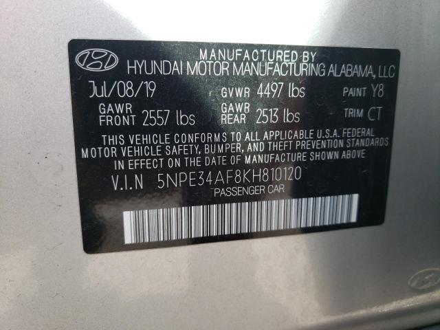 Photo 9 VIN: 5NPE34AF8KH810120 - HYUNDAI SONATA LIM 