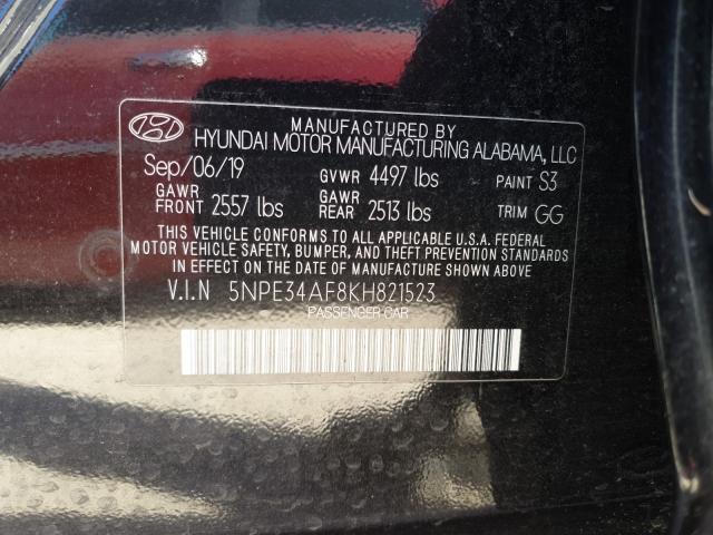 Photo 9 VIN: 5NPE34AF8KH821523 - HYUNDAI SONATA LIM 