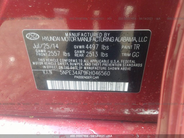 Photo 8 VIN: 5NPE34AF9FH046560 - HYUNDAI SONATA 