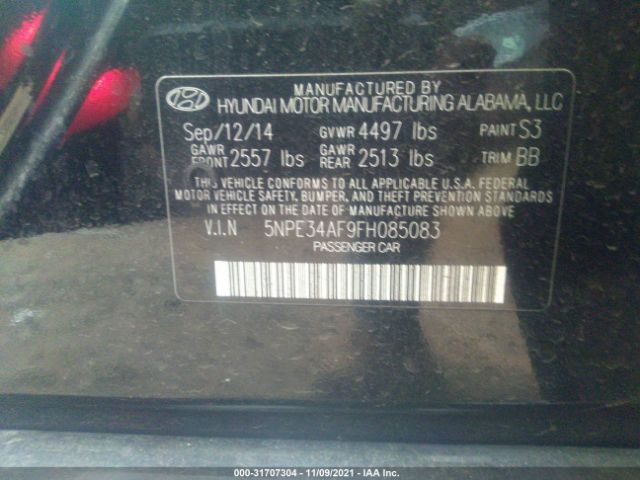 Photo 8 VIN: 5NPE34AF9FH085083 - HYUNDAI SONATA 