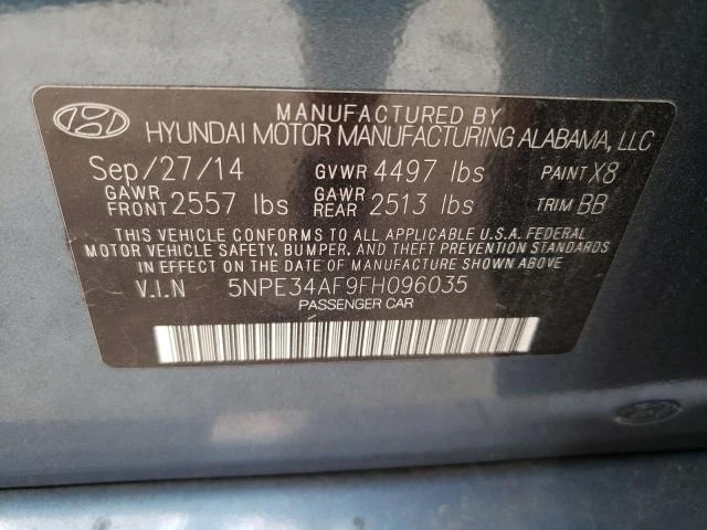 Photo 11 VIN: 5NPE34AF9FH096035 - HYUNDAI SONATA SPO 