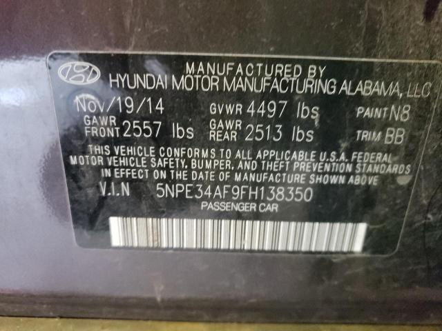 Photo 9 VIN: 5NPE34AF9FH138350 - HYUNDAI SONATA SPO 