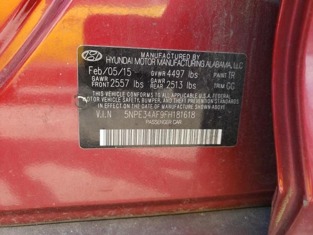 Photo 11 VIN: 5NPE34AF9FH181618 - HYUNDAI SONATA SPO 